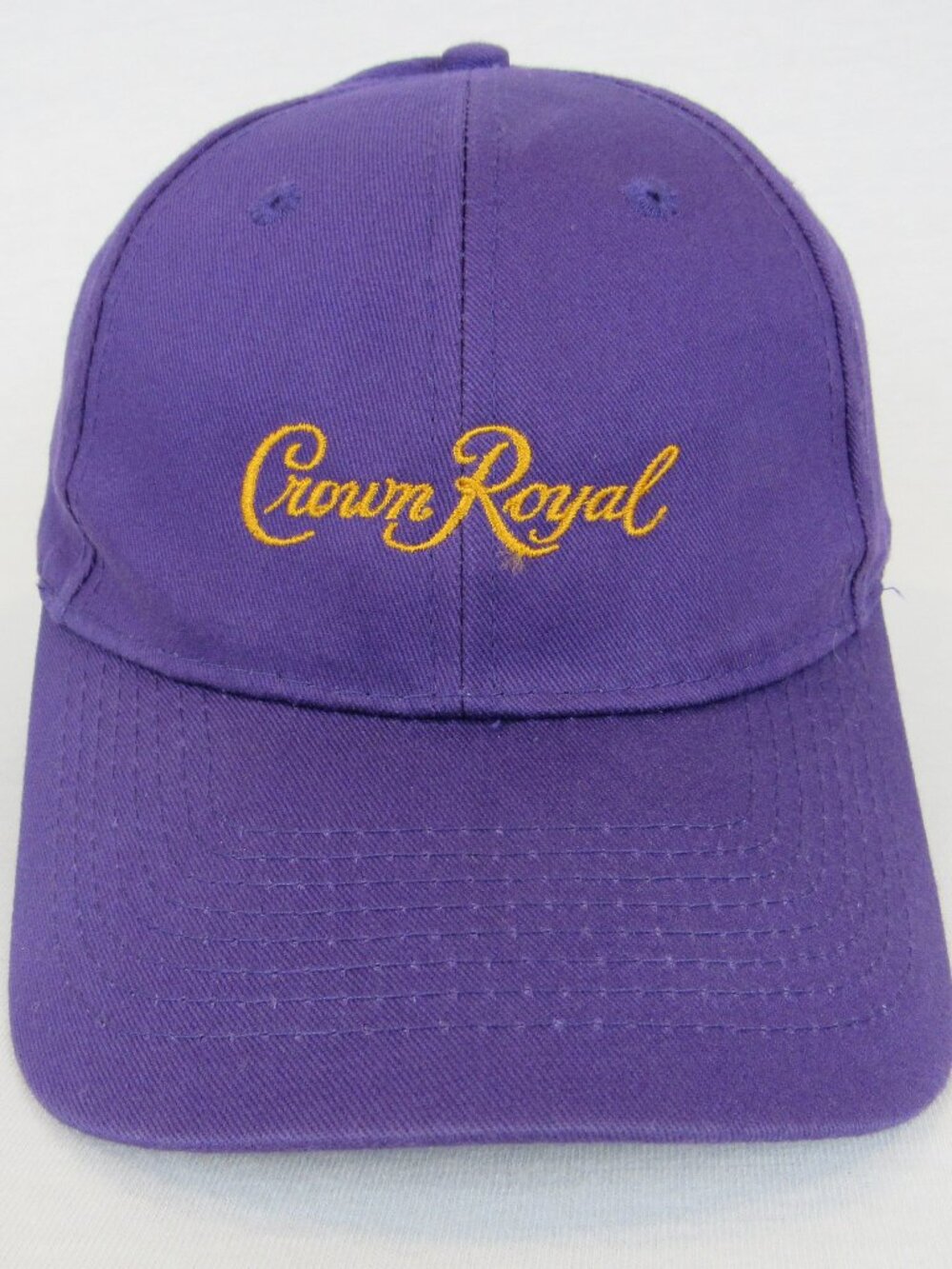 Crown Royal Men's Hat Adjustable Strap Purple Gold Logo 100% Cotton Baseball Cap